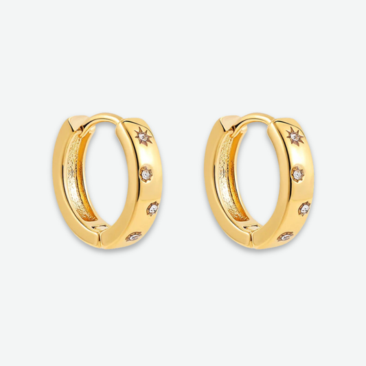 CELESTE STAR HOOP EARRINGS