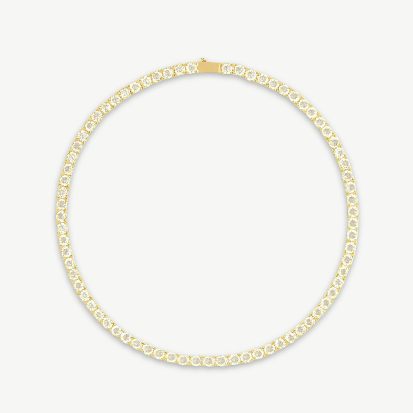 Halo XL Luxurious Gold Plated Tennis Necklace with Brilliant 5mm Stones