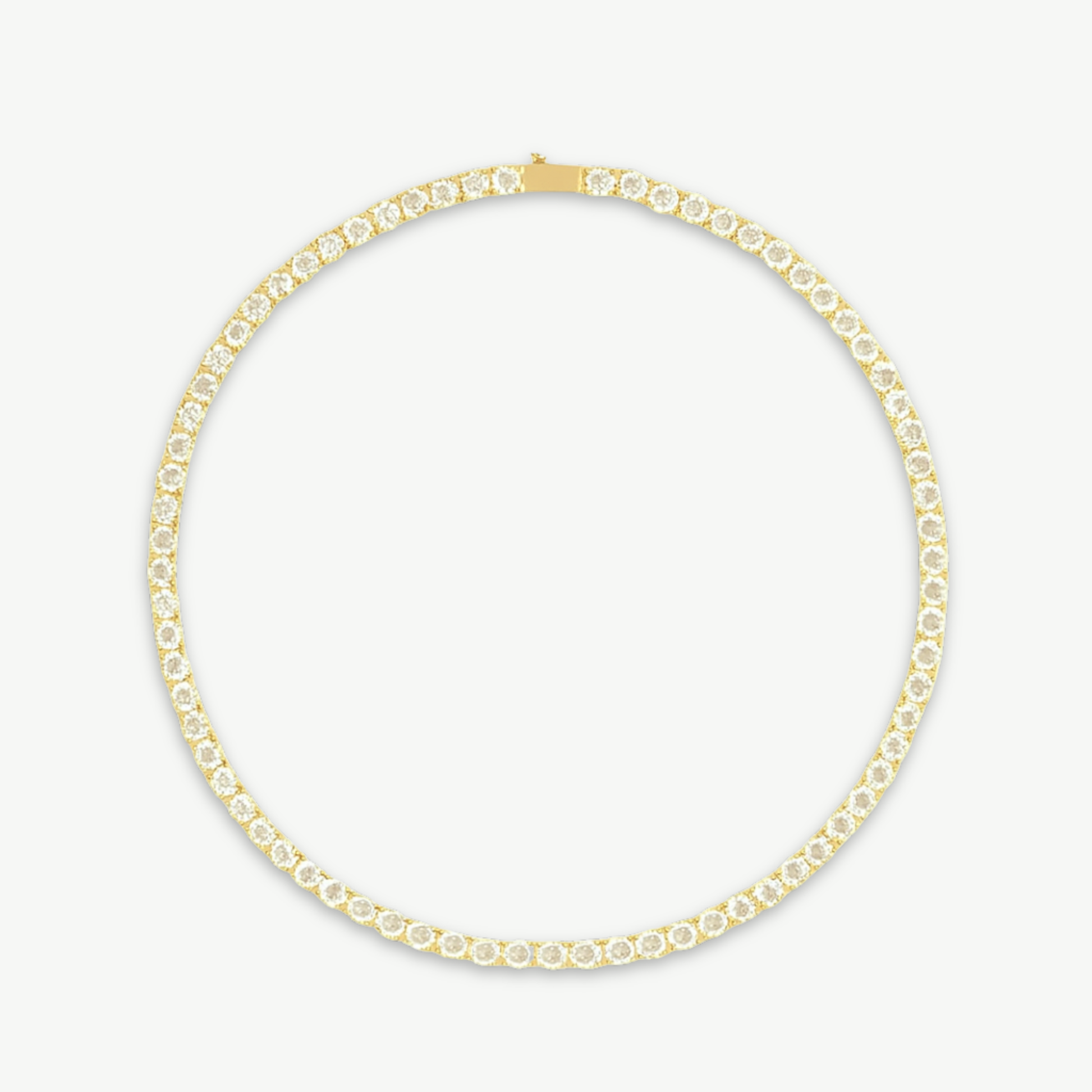 Halo XL Luxurious Gold Plated Tennis Necklace with Brilliant 5mm Stones