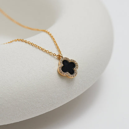 TRINITY - GOLD / DIAMOND BLACK NECKLACE