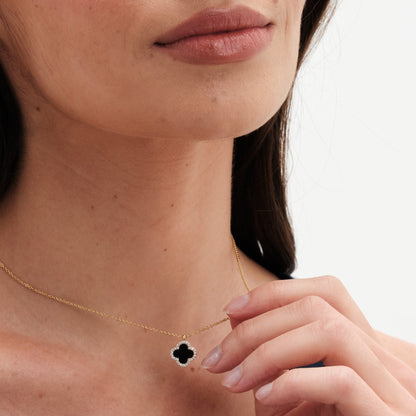 TRINITY - GOLD / DIAMOND BLACK NECKLACE