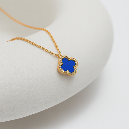 TRINITY - GOLD / DIAMOND BLUE NECKLACE