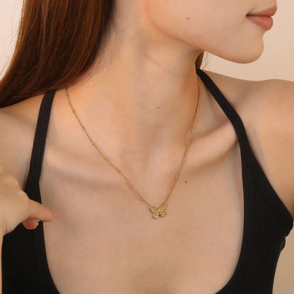 GENEVA - BUTTERFLY NECKLACE / 18K GOLD
